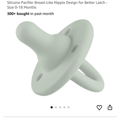 Lee Lee and Me Paci - Sage Color - 100% Medical Grade Silicone Pacifier Breast-Like Nipple Design for Better Latch - Size 0-18 Months