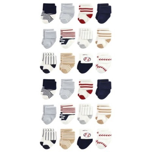 Little Treasure Baby Cotton Rich Terry Socks 24-Pack, Baseball, 0-6 Months