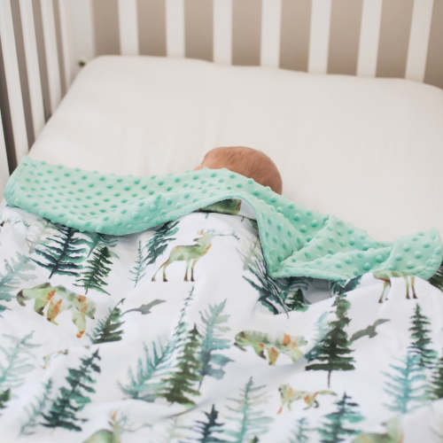 In The Woods Baby Blanket | Woodland Animal Minky Blanket – Honey Lemonade