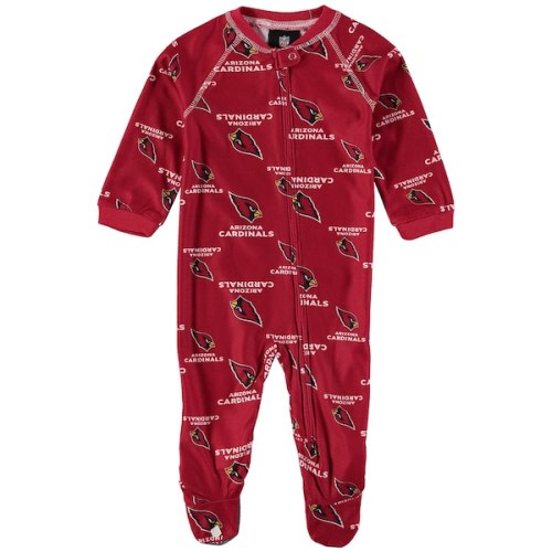 Infant Arizona Cardinals Cardinal Piped Raglan Full-Zip Sleeper