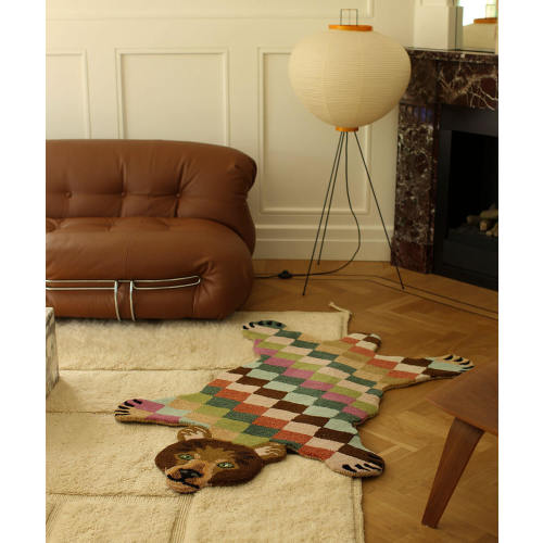 Archie Check Bear Rug Large - Doing Goods