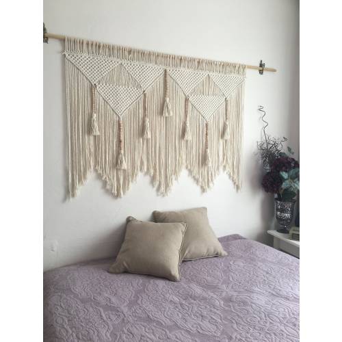 macrame headboard, wall art decoration, large wall hanging, Bohemian Home Decor tapestry,