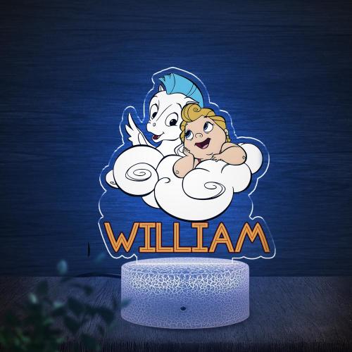 Cute Sleeping Hercules LED Night Light,Baby Hercules Custom Lamp,Kids Room Decor,Nursery Room Decor Ideas, Personalized Birthday Gift D2J507
