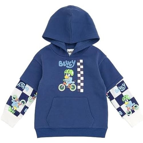 Bluey Fleece Hangdown Hoodie Toddler to Little Kid