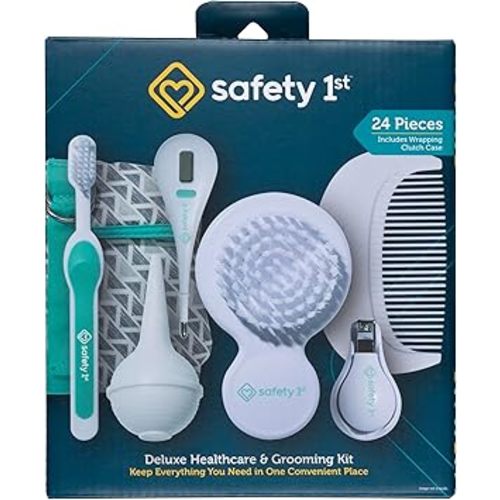 Safety 1st Deluxe Baby Healthcare and Grooming Kit, Arctic Blue, Newborn Baby Essentials, One Size, 25 Pieces