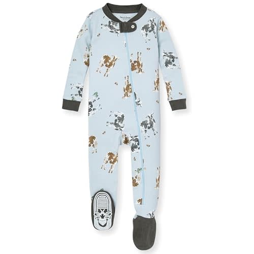 Burt's Bees Baby Baby Boys Sleeper Pjs, 100% Organic Cotton, One-piece Footie, Zip Up Jumpsuit, Snug Fit Pajamas