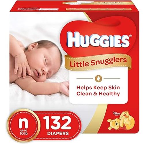 Huggies Little Snugglers Baby Diapers, Size Newborn, 132 Count, GIANT PACK (Packaging may Vary)