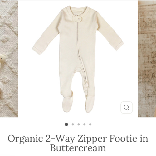 Organic 2-Way Zipper Footie in Buttercream – L'ovedbaby