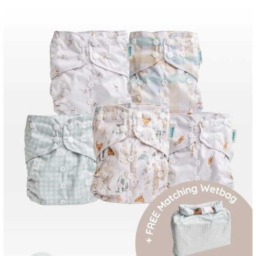 Barnyard Buddies Value Bundle + Free Matching Wetbag – Kinder Cloth Diaper Co.