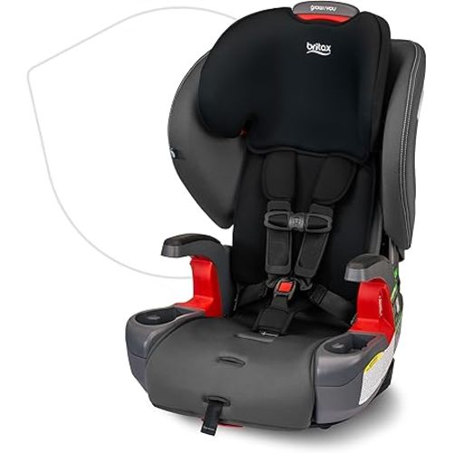 Britax Grow with You Harness-2-Booster Car Seat, 2-in-1 High Back Booster, Quick-Adjust 5-Point Harness, Mod Black