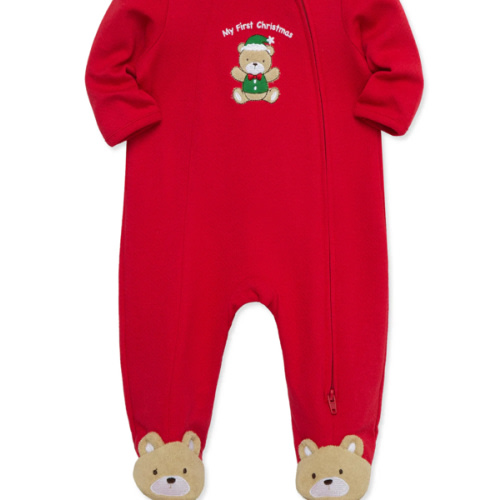 "My First Christmas" Bear Footie & Hat (NB-9M)