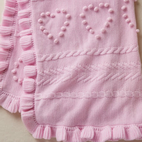 LoveShackFancy Textured Hearts Baby Blanket | Pottery Barn Kids