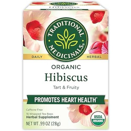 Traditional Medicinals Tea, Organic Hibiscus, Supports Your Cardiovascular System, 16 Tea Bags