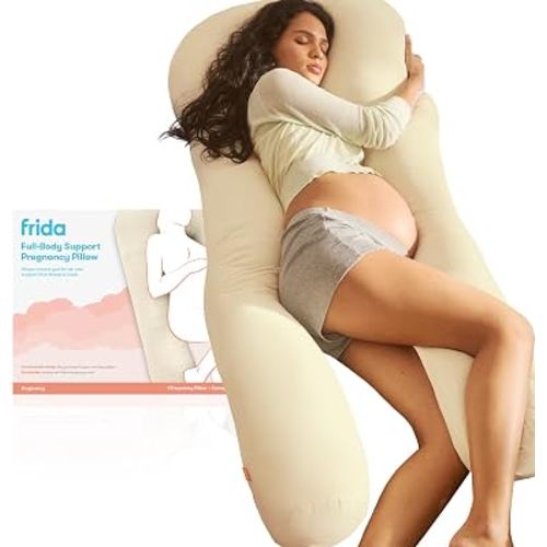 Frida Mom Full Body Support Cooling Pregnancy Pillow, Head-to-Toe Support | Wraps Around for All Over Support, Head to Toe, Easy to Clean, Compact Storage Bag