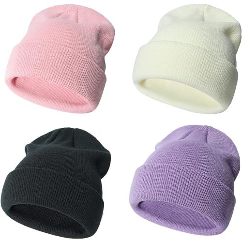 Urban Virgin Toddler Winter Hat Baby Beanie Kids Beanies Boys Hats Knit Winter Caps Soft Infant Girls 4 Packs