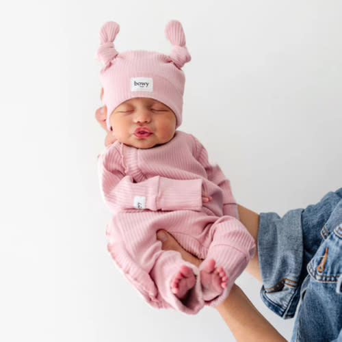 Baby Frill Onesie - Dusty Pink