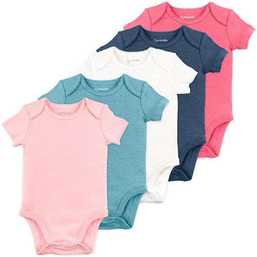 Amazon.com: Mac & Moon Organic Cotton 5-Pack Short Sleeve Bodysuits, Baby Boy or Baby Girl: Clothing, Shoes & Jewelry