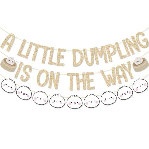 A Little Dumpling is On The Way Banner Garland for Cute Dumpling Baby Shower Decorations