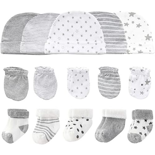 Baby Hats Mittens and Socks Set Cotton Newborn Hat Beanie Soft Infant Girls Boys Caps Gloves 0-6 month