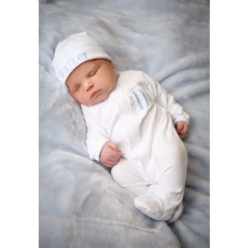 Baby boy coming home outfit, Monogrammed footie, Personalized Baby gift, Monogrammed sleeper, pima cotton, newborn pictures, shower gift