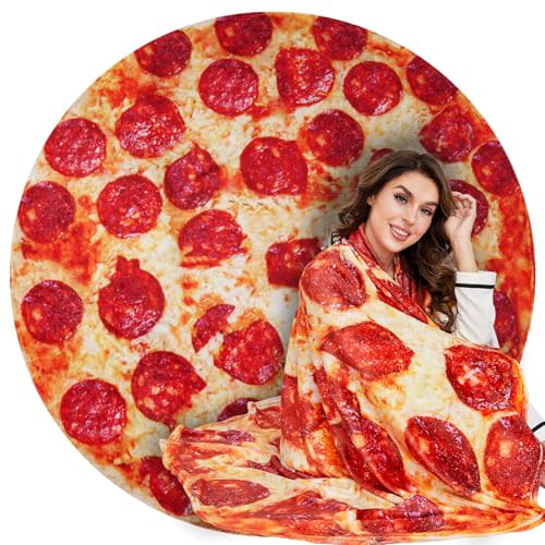 Lhedon Pizza Blanket 71 Inch Funny Food Throw Soft Flanne | Gag gifts, white elephant gifts, Christmas birthdays, men women teens, realistic food design, cozy home decor