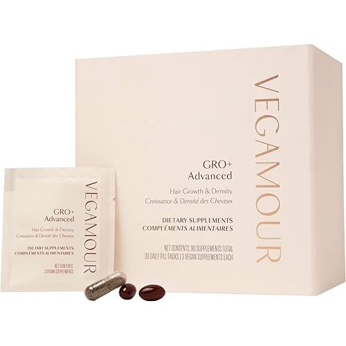 VEGAMOUR GRO+ Advanced Hair Growth and Density Supplements,