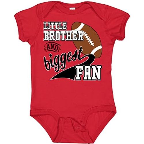 inktastic Little Brother and Biggest Fan- Football Player Baby Bodysuit