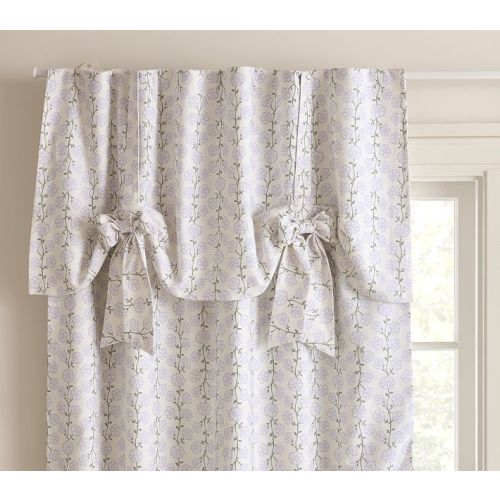 Evelyn Linen Blend Floral Bow Valance Curtain | Pottery Barn Kids