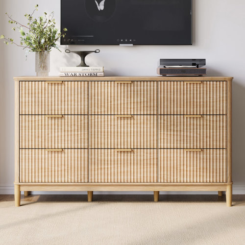 Ebern Designs 58 " 9-Drawer Dresser With Solid Wood Legs & Reviews | Wayfair