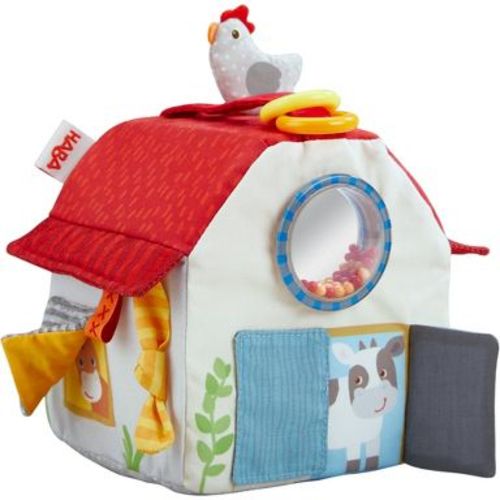 HABA Sensory Play Cube Farmyard - Infant Toys for Tummy Time and Best Toys for Baby Development for 6 Months+ with Rattle & Crinkle Sounds