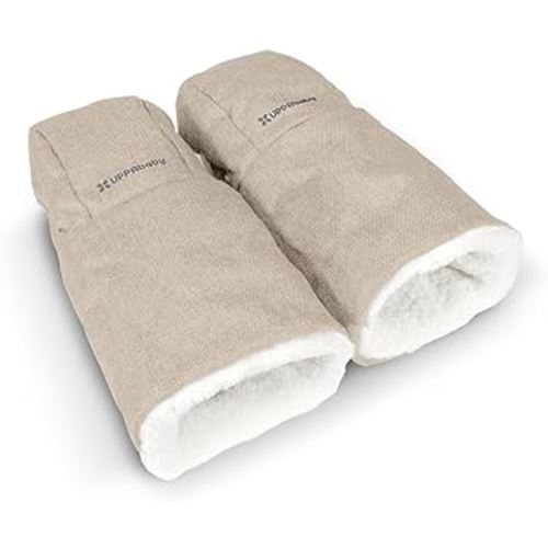 UPPAbaby CozyHandmuff - Easily Attaches to Stroller Handlebars - Ultra-Plush, Weather-Proof Hand Protection - Declan (Oat Mélange)