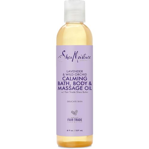 SheaMoisture Bath, Body and Massage Oil Lavender Wild Orchid Calming Moisturizer for Sensitive Skin 8 oz