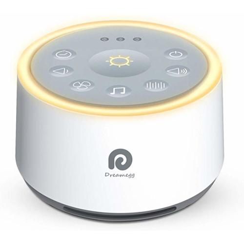 Dreamegg D1 Sound Machine - White Noise Machine with Baby Night Light for Sleeping, High Fidelity Sounds, Timer & Memory Feature, Sound Machine for Baby Adults, Home, Office, Travel (White)