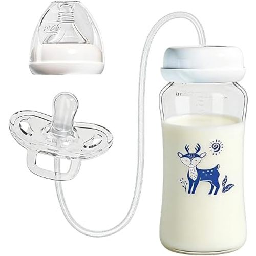 Silicone Anti-Colic Portable Adjustable, Hands Free Babys Bottle, Adjustable Self-Feeding Training Bottle Holder for Outdoor Travel Daycare Camping Picnic