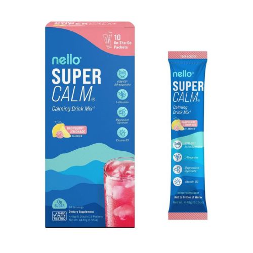 Nello Supercalm Calming Drink Mix Supplement Powder - Raspberry Lemonade - 10ct