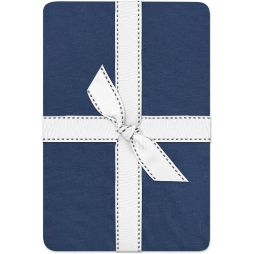 Frankie Fitted Crib Sheet 100% Organic Cotton for Baby & Toddler Mattress, Breathable for Boys & Girls, Navy, One Size