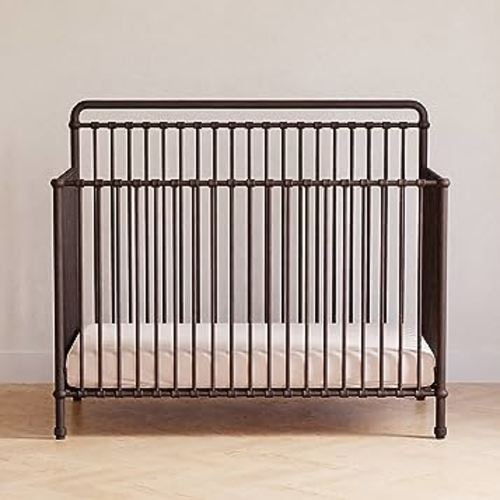 Namesake Winston 4-in-1 Metal Baby Crib Convertible to Toddler Bed & Daybed & Full-Size Bed - GREENGUARD Gold Certified - 4 Adjustable Mattress Heights - Conversion Kit Sold Separately - Vintage Iron