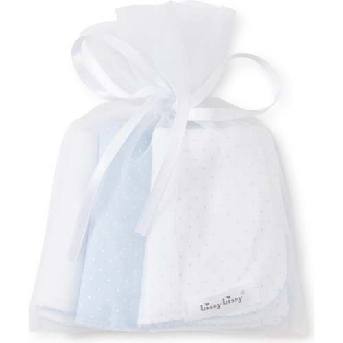 3pc Dotted Burp Cloth Set, Blue - Kissy Kissy | Maisonette