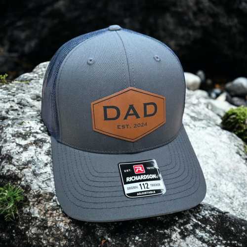 Personalized Dad Patch Hat, Dad Birthday Gift, New Dad Gift, Gift For Husband, Trucker Hat, Leather Patch Hat, Custom Hat, New Dad Present
