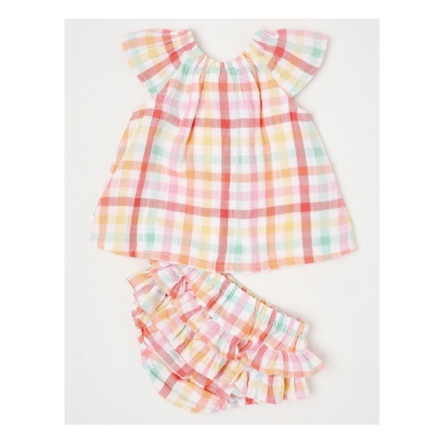 Rainbow Gingham Double Cloth 3 Piece Set in Assorted