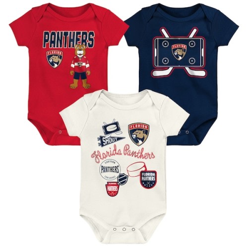 Infant & Newborn Florida Panthers Outerstuff Littlest Player Three-Pack Bodysuit Set