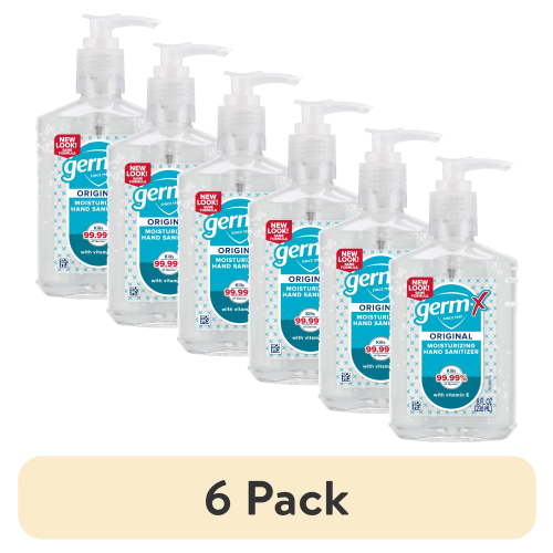 (6 pack) Germ-X Original Hand Sanitizer Gel, 62% Ethyl Alcohol with Vitamin E, Scented, Travel Size, 8 fl oz