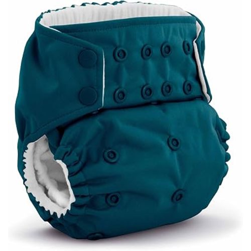 Kanga Care Rumparooz G3 Stay Dry Cloth Diaper Reusable One Size Pocket Diaper Patented Inner Double Gusset 2 pcs Microfiber Insert Soaker (6-55+ lbs) - Aquarius