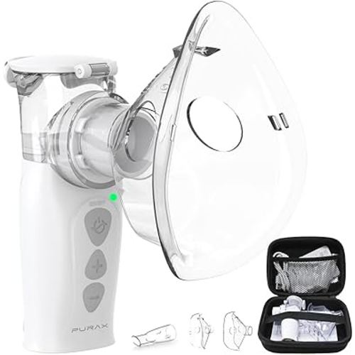 Portable Nebulizer for Adults & Kids, Auto-Cleaning Rechargeable Handheld Mesh Nebulizer Machine, Travel & Home Use, Fast Relief for Breathing Problems, Ultra Quiet