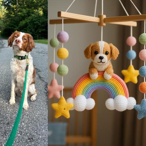 Custom Baby Mobile, Rainbow Nursery Mobile, Crib Mobile, Nursery Decor, Puppy Nursery Decor, Baby Shower Gift,, Christmas Gifts
