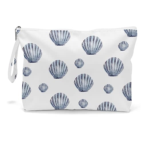 Fokongna Wet Dry Bag Toiletry Diaper Cosmetic Bag, Waterproof, Large Capacity, Zipper, Travel, Shell 01