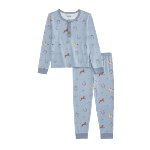 Blue Horseshoe Toddler Pajamas for 9-12 Months | Mud Pie