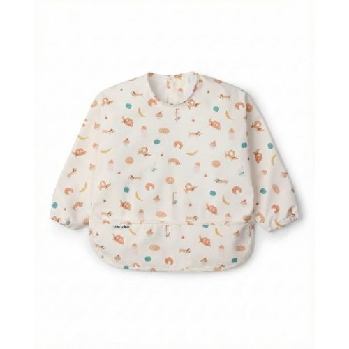 Loulou Lollipop Long Sleeve Bib - French Breakfast