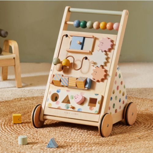 Tiny Land® Versatile Natural Wooden Baby Walker