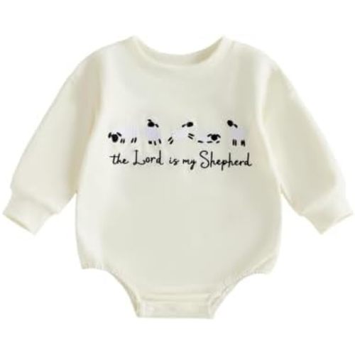 Newborn Baby Boy Girl Christian Bubble Romper Shirt Baptism Outfits